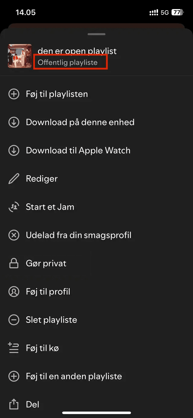 Playlisten er klar